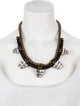 Auden Crystal & Leather Soleil Collar Necklace