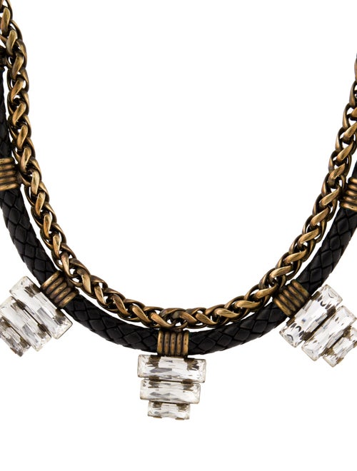 Auden Crystal & Leather Soleil Collar Necklace