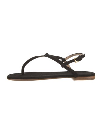 AERIN Suede T-Strap Sandals