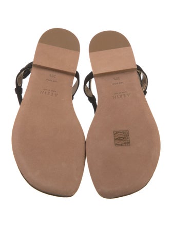 AERIN Suede T-Strap Sandals
