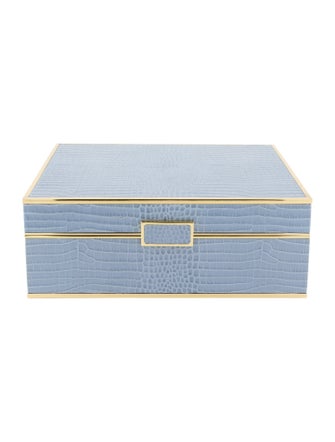 AERIN Crocodile-Embossed Jewelry Box