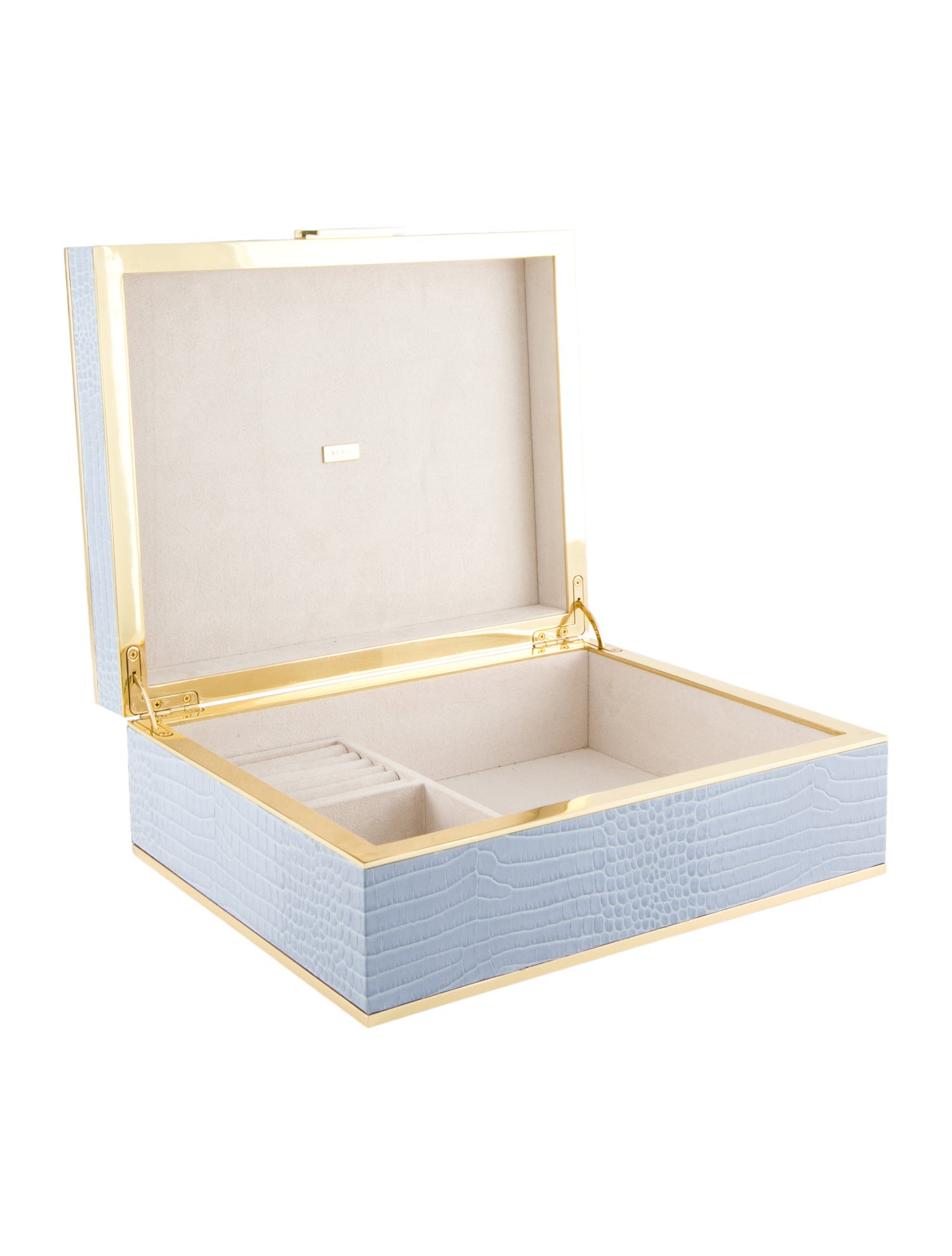 AERIN Crocodile-Embossed Jewelry Box
