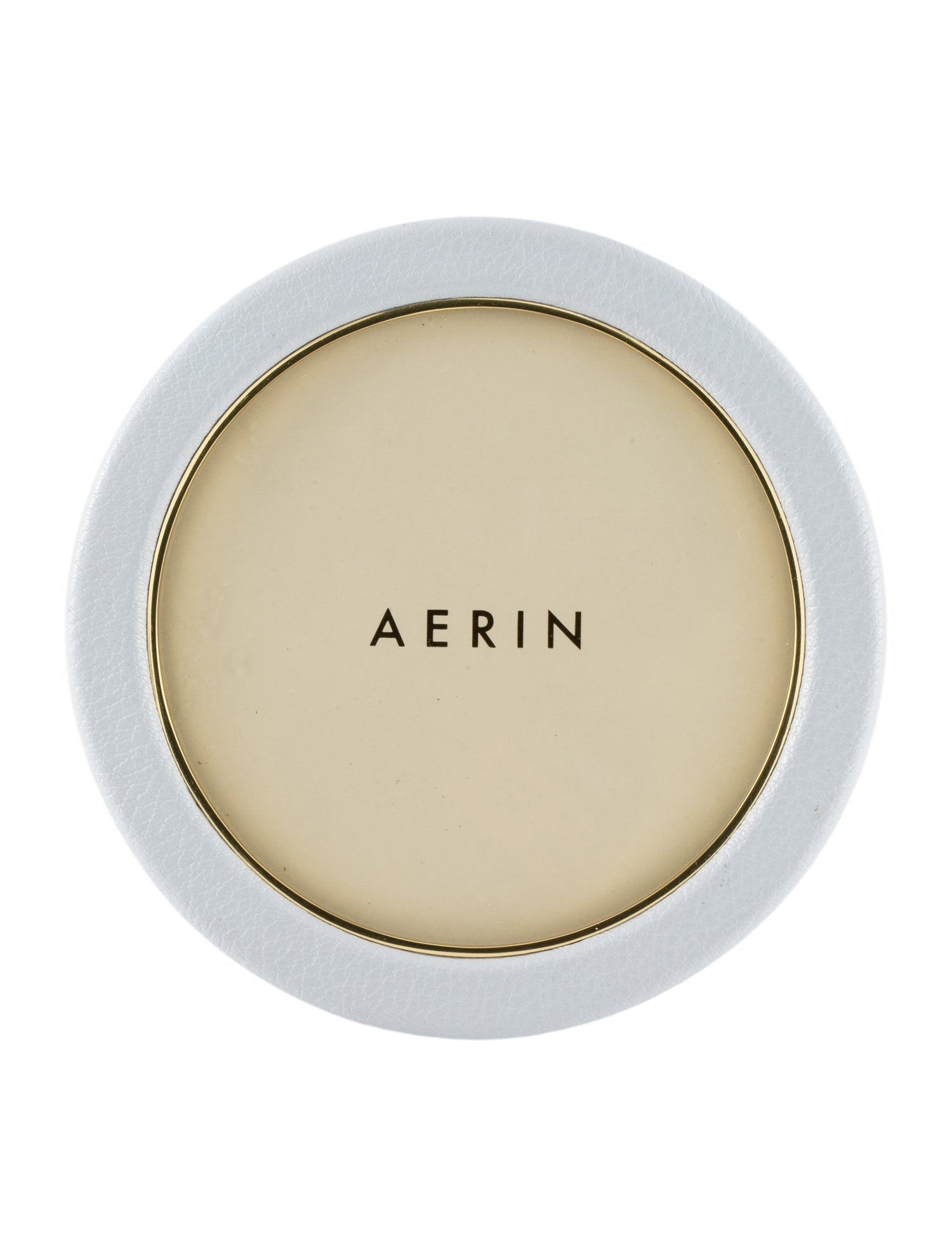 AERIN Leather Round Picture Frame