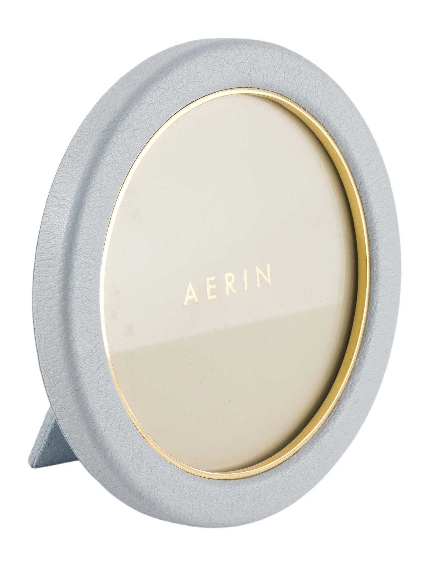 AERIN Leather Round Picture Frame