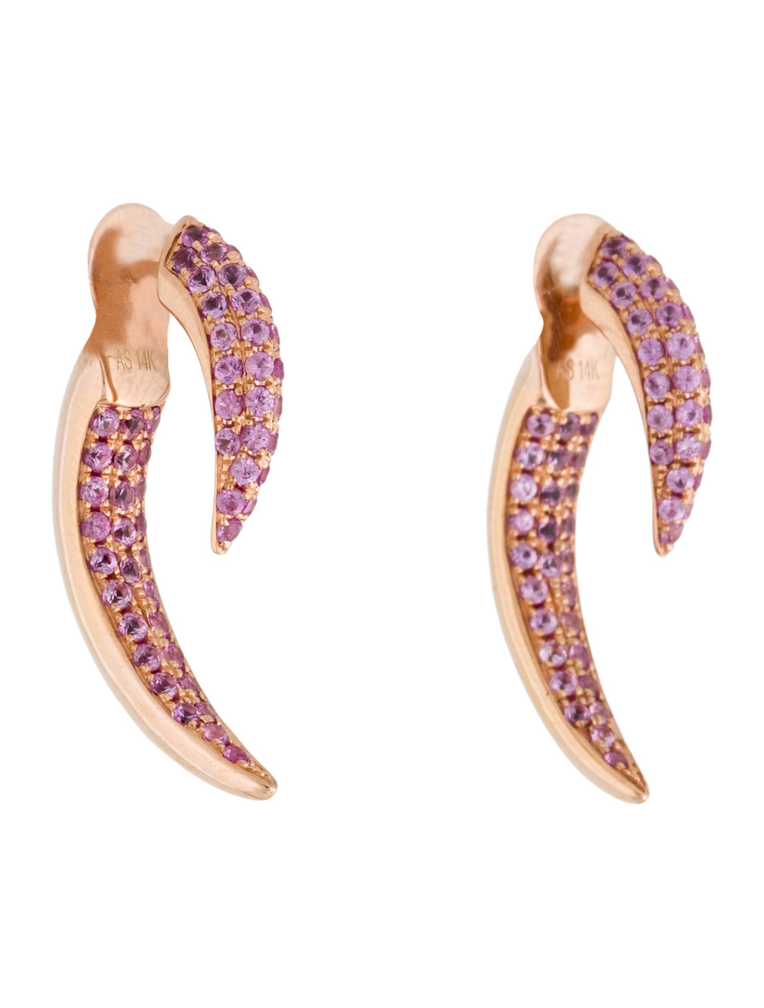 Anne Sisteron 14K Sapphire Sabre Drop Earrings