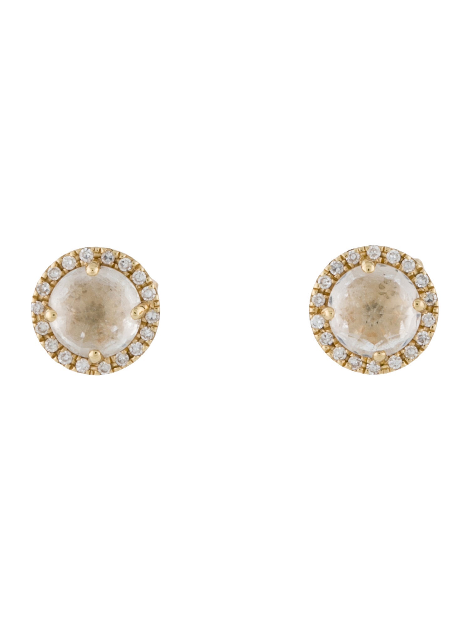 Anne Sisteron 14K Topaz & Diamond Halo Stud Earrings