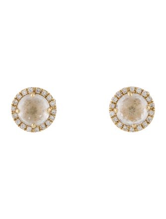 Anne Sisteron 14K Topaz & Diamond Halo Stud Earrings