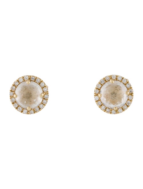 Anne Sisteron 14K Topaz & Diamond Halo Stud Earrings