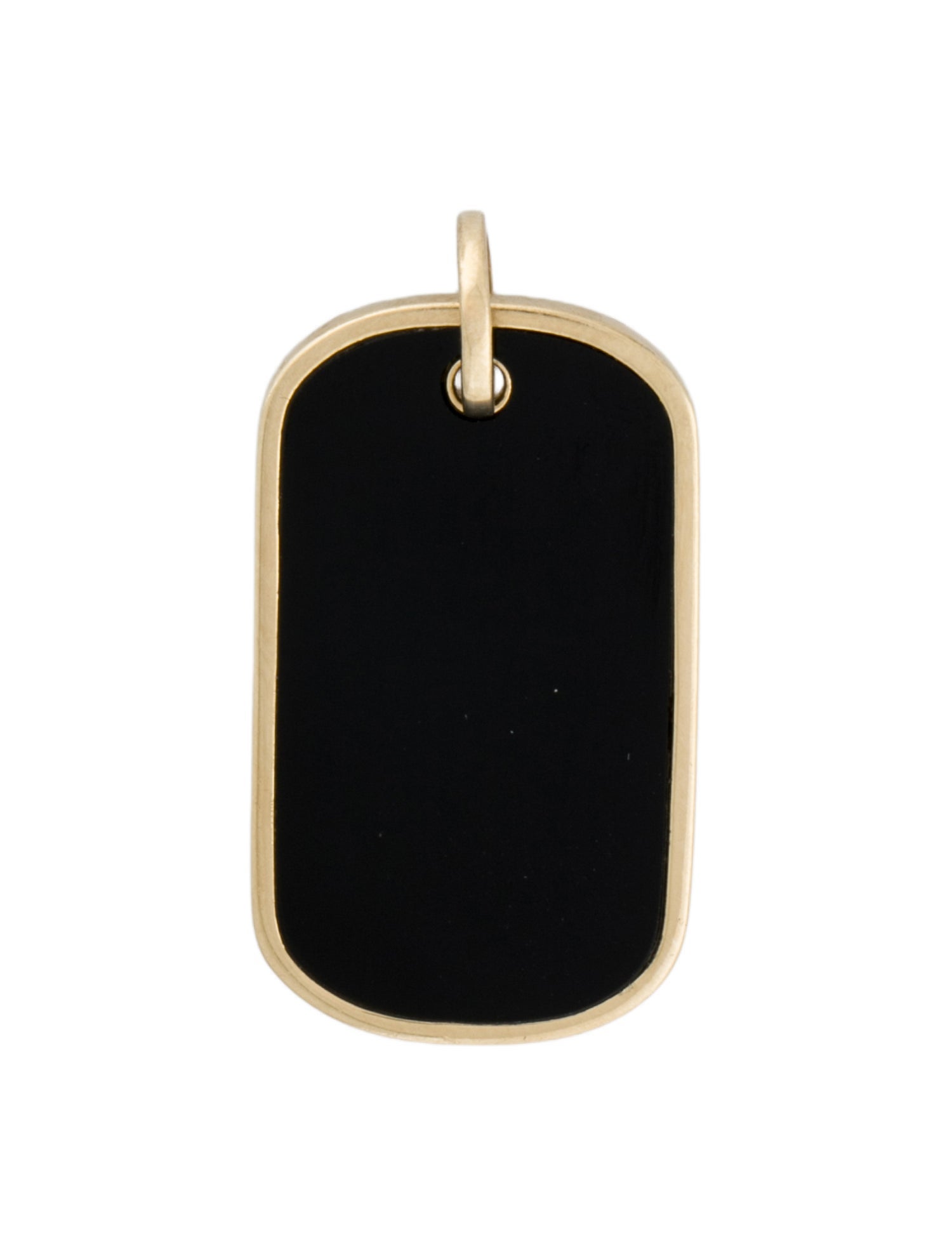 Anne Sisteron 14K Black Agate Luxe Nicolai Dog Tag Charm