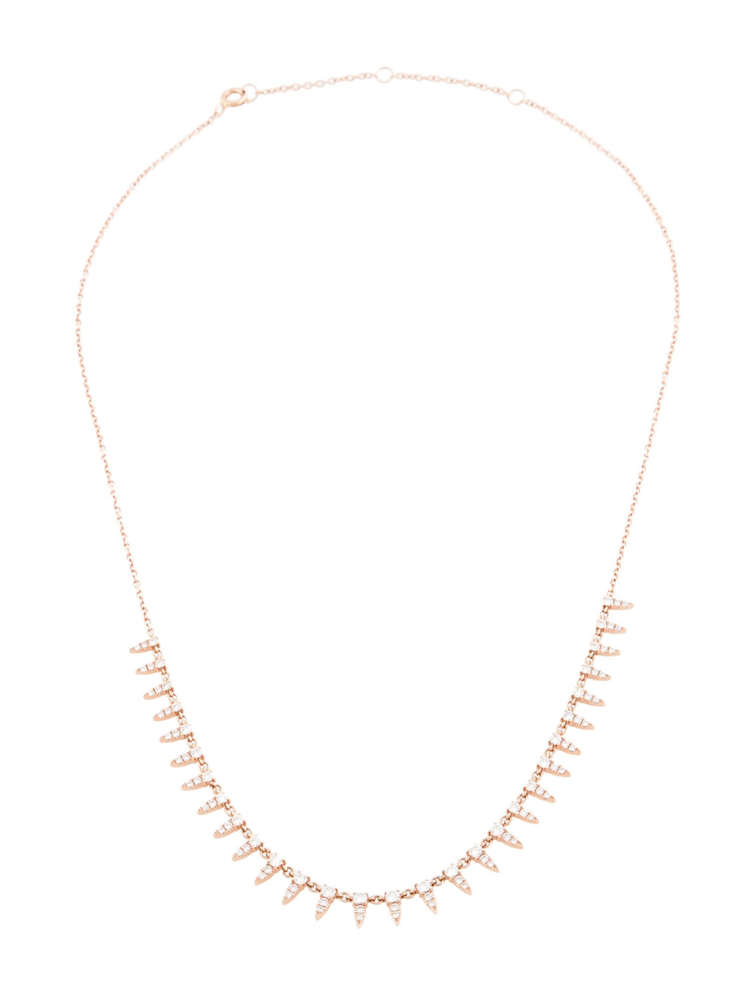 Anne Sisteron 14K Diamond Spikes Collar Necklace