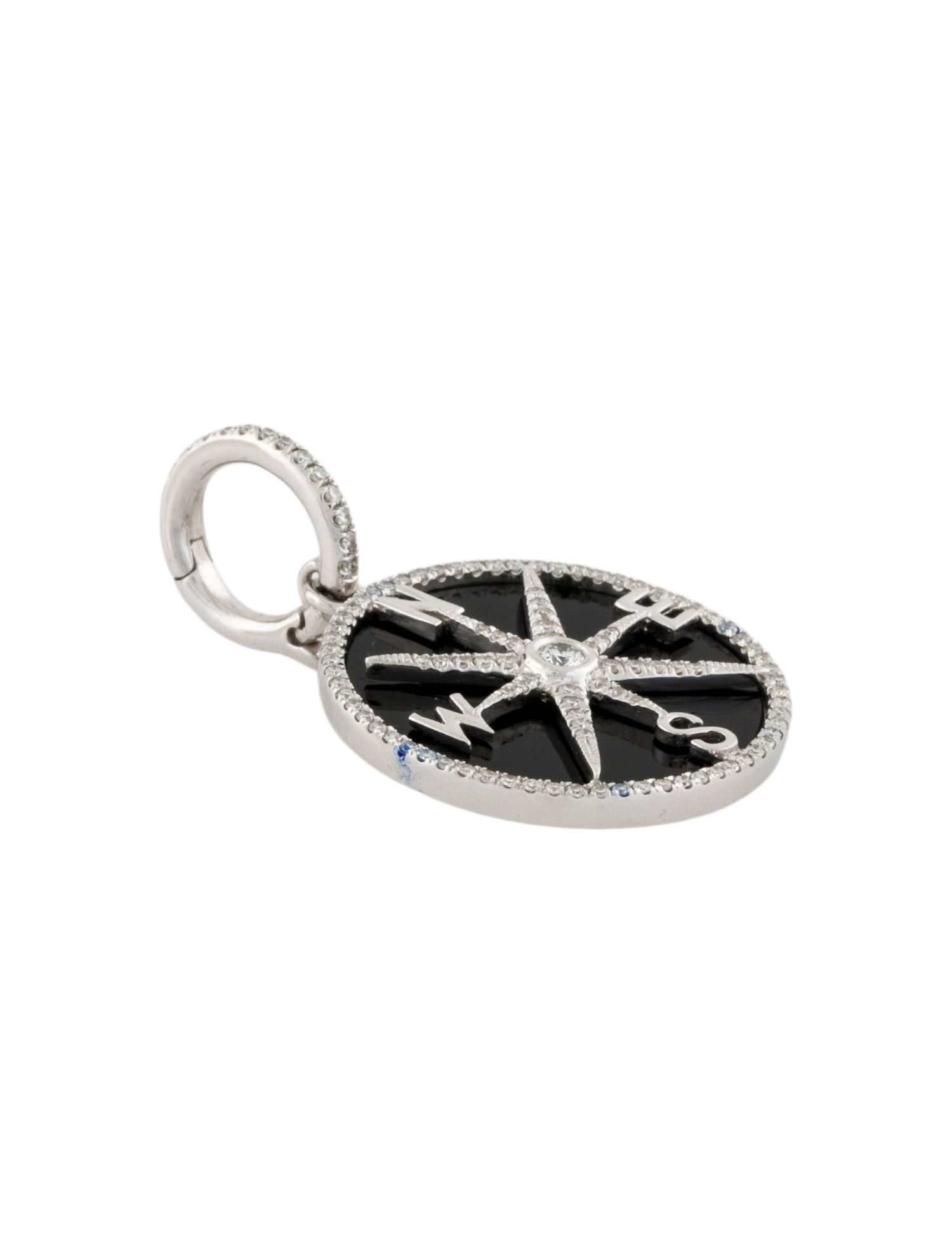 Anne Sisteron 14K Onyx & Diamond Compass Pendant
