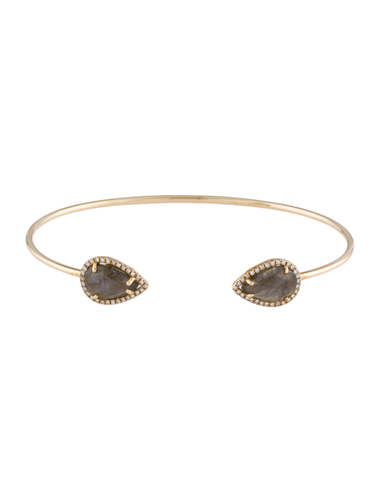 Anne Sisteron 14K Labradorite & Diamond Throne Cuff Bracelet