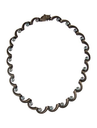 Alex Soldier Pearl Scalloped Collar Necklace