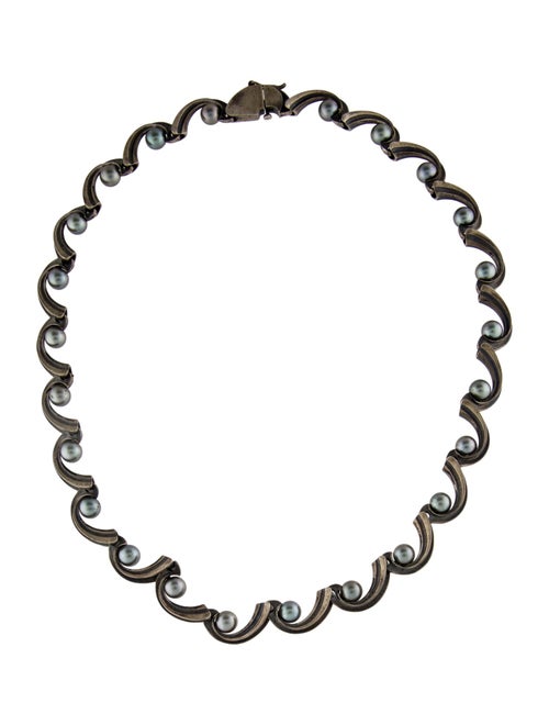 Alex Soldier Pearl Scalloped Collar Necklace