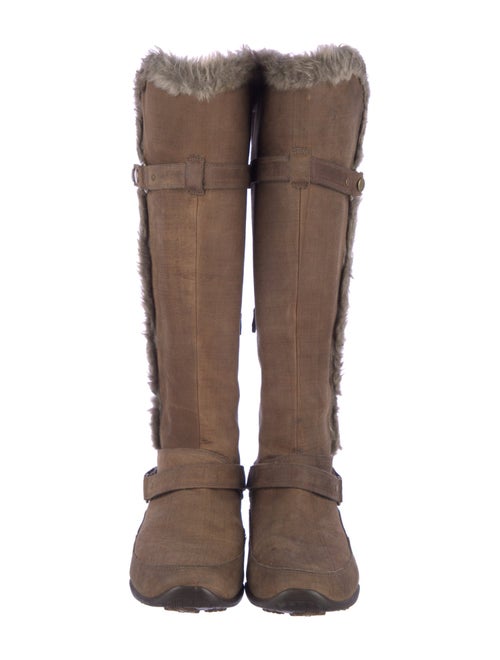 CDG x The North Face Leather Fur Trim Riding Boots