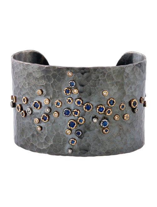Annie Fensterstock Sapphire & Diamond Cuff