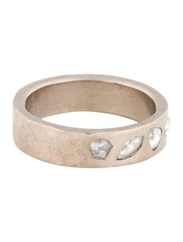 Annie Fensterstock Band 18K Diamond Hammered 6.5