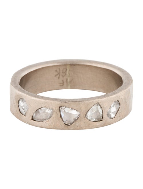 Annie Fensterstock 18K Diamond Hammered Band