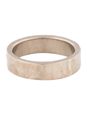 Annie Fensterstock 18K Diamond Hammered Band