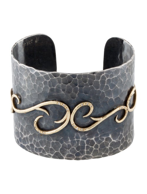 Annie Fensterstock Diamond Hammered Cuff