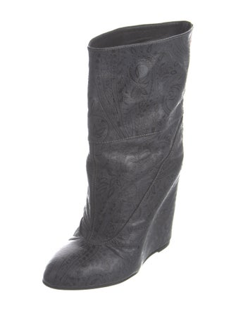 A.F. Vandevorst Late 2000's - Early 2010's Embossed Leather Boots