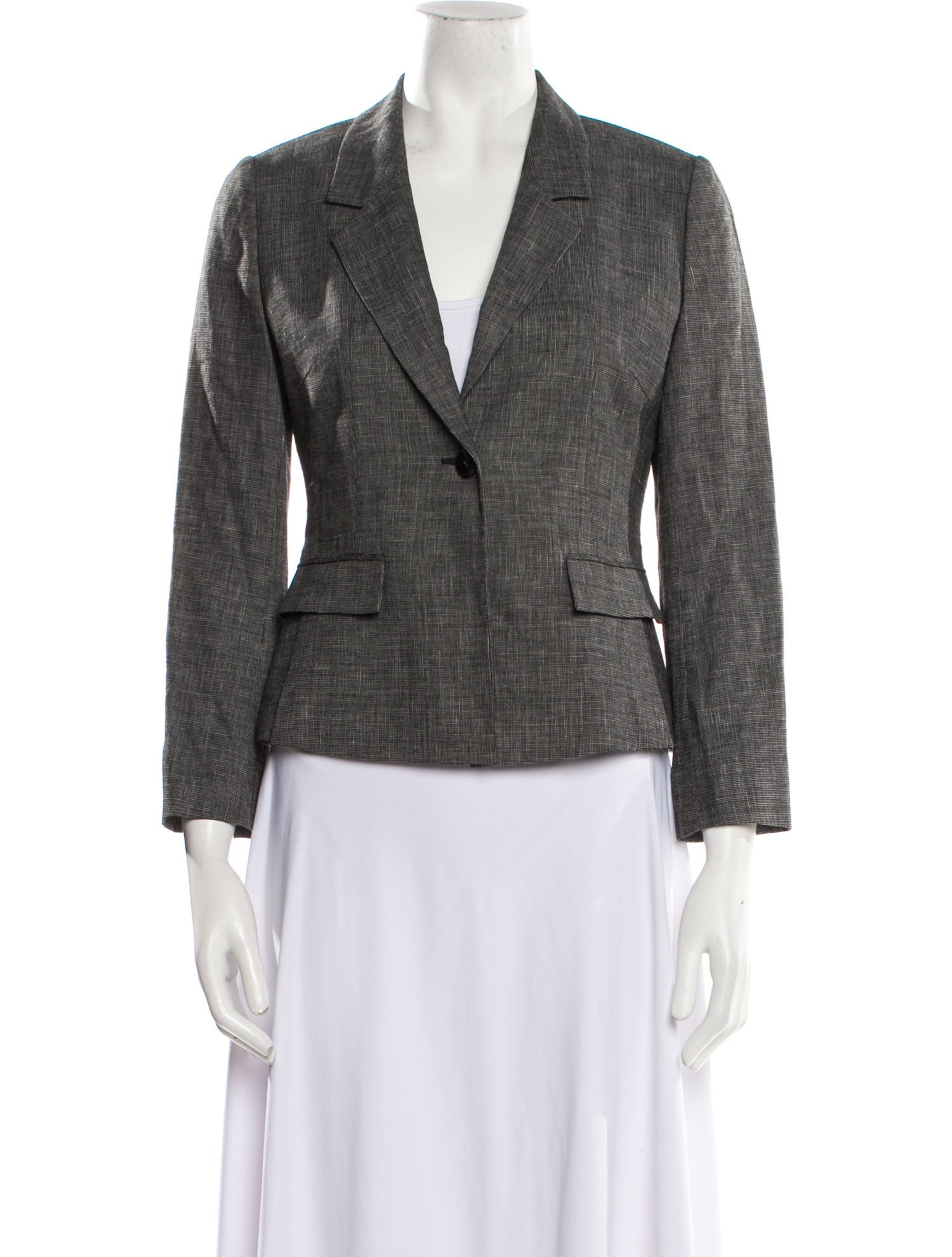 Giada Virgin Wool Plaid Print Blazer