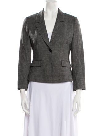 Giada Virgin Wool Plaid Print Blazer