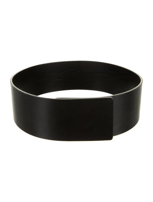 Agnona Leather Wide Waist Belt Black