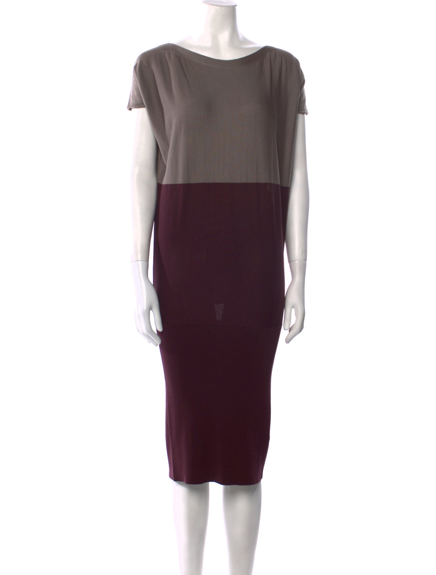 Agnona Colorblock Pattern Knee-Length Dress w/ Tags