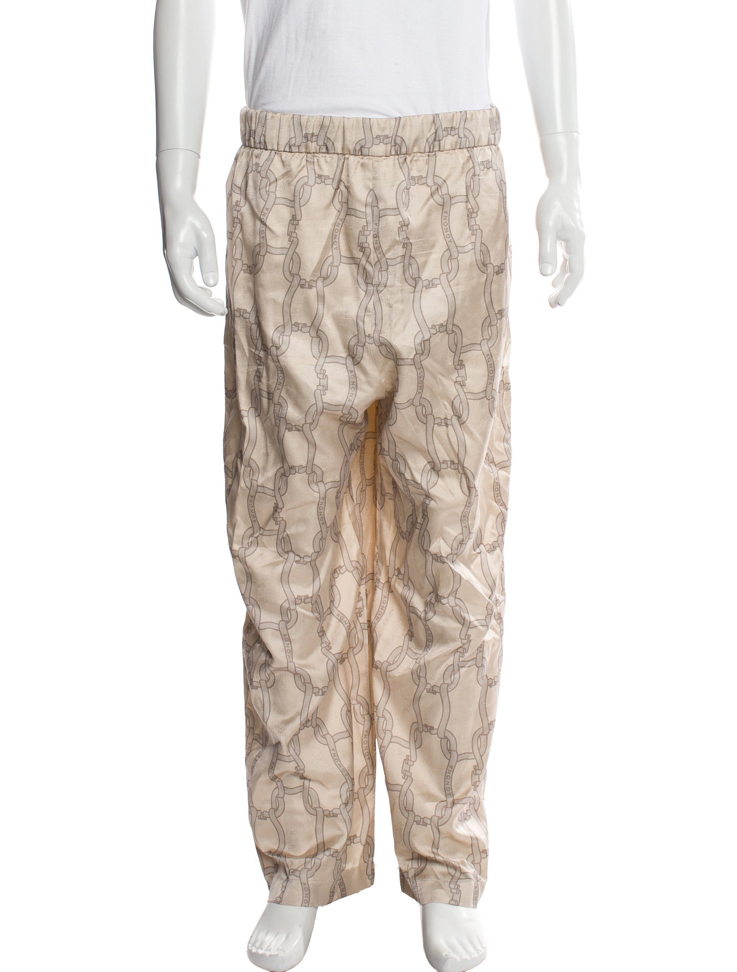Agnona Silk Printed Pajama Bottoms