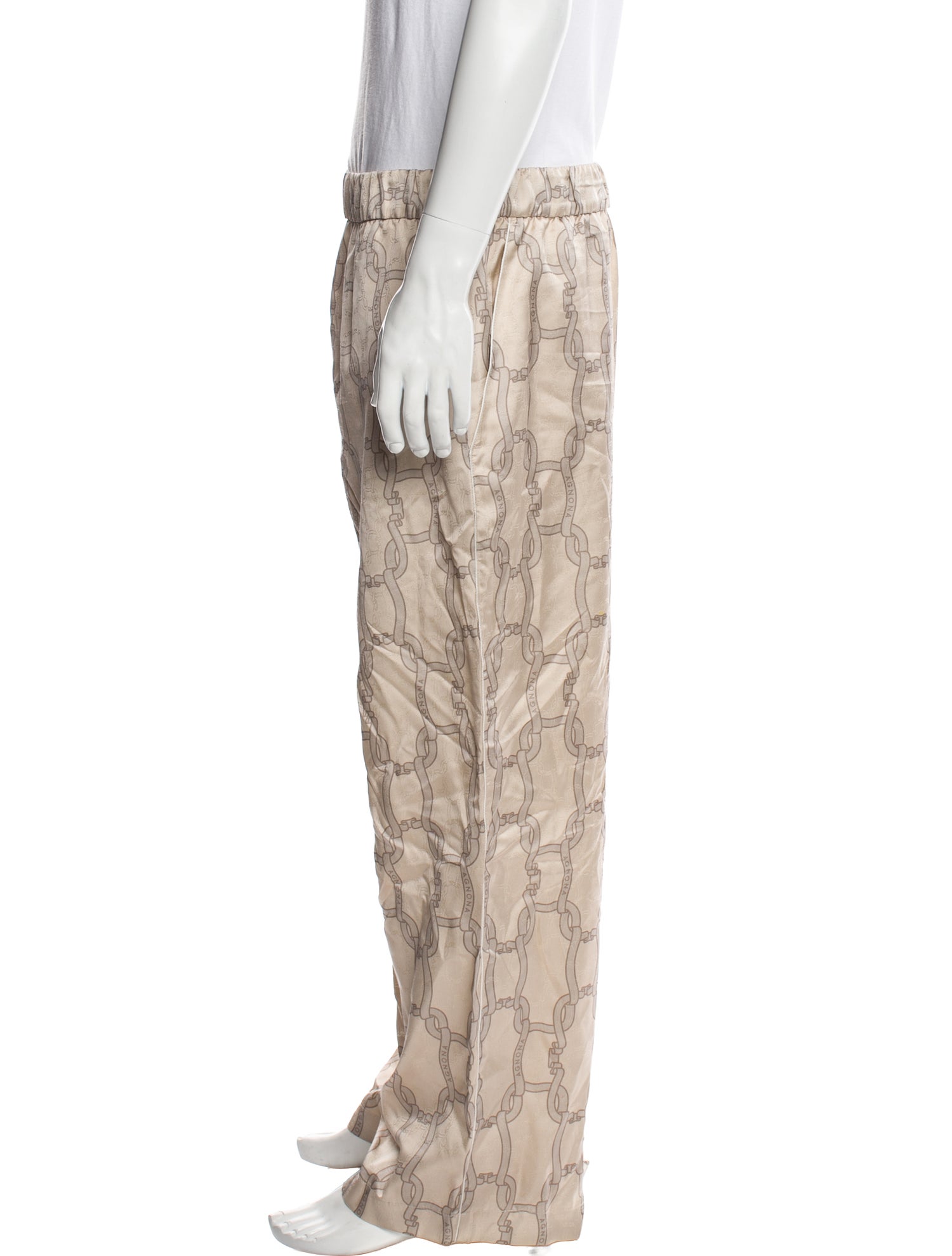 Agnona Silk Printed Pajama Bottoms