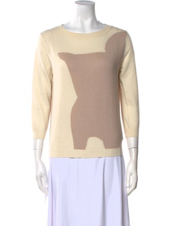 Agnona Cashmere Colorblock Pattern Sweater