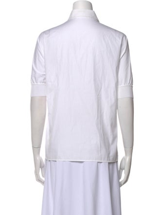 Agnona Three-Quarter Sleeve Button-Up Top