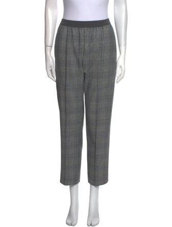 Agnona Plaid Print Straight Leg Pants