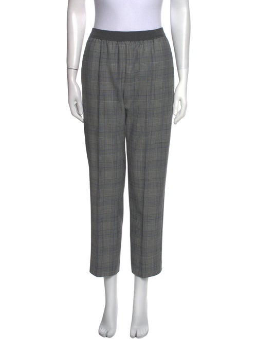 Agnona Plaid Print Straight Leg Pants
