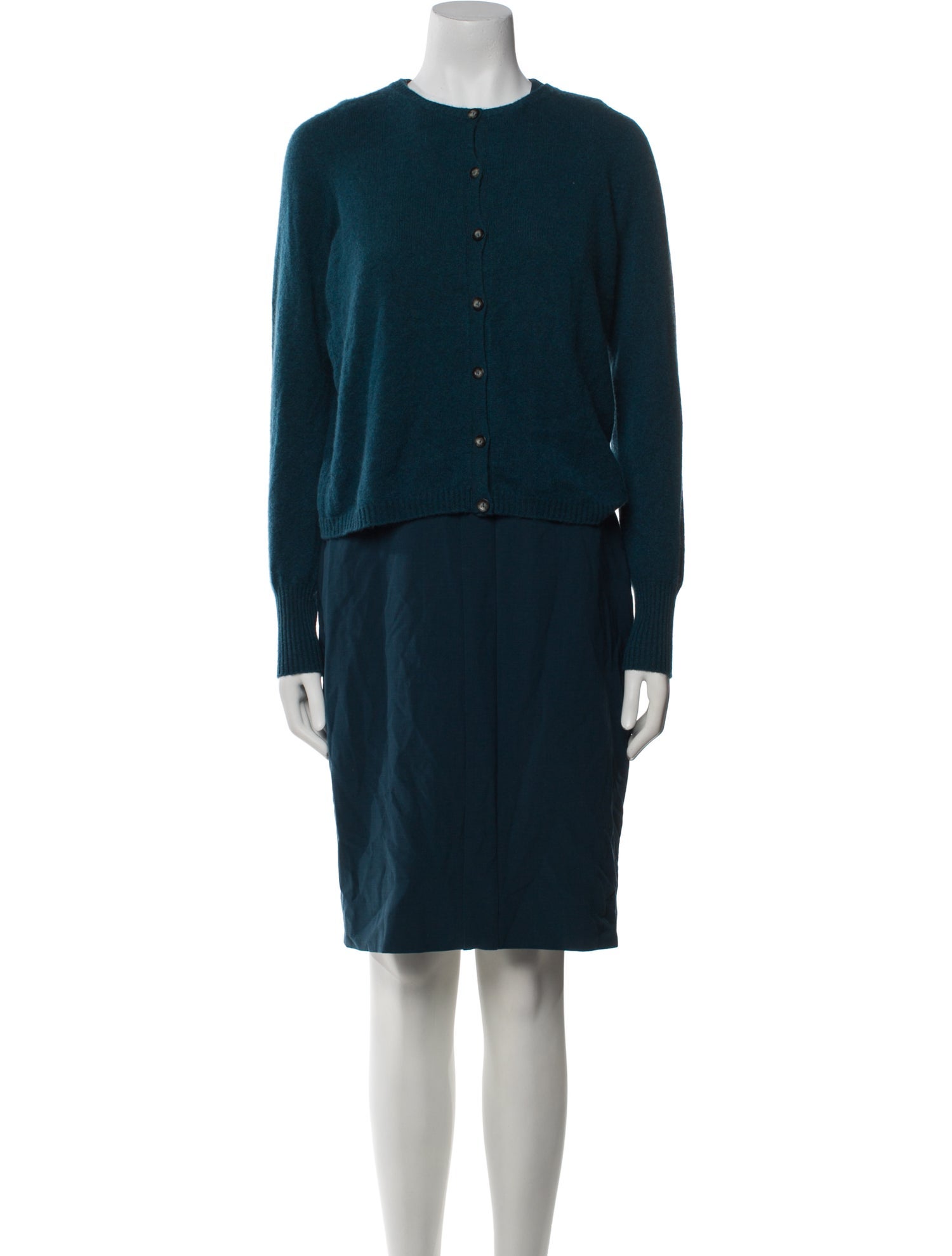 Agnona Wool Pleated Accents Dress Set