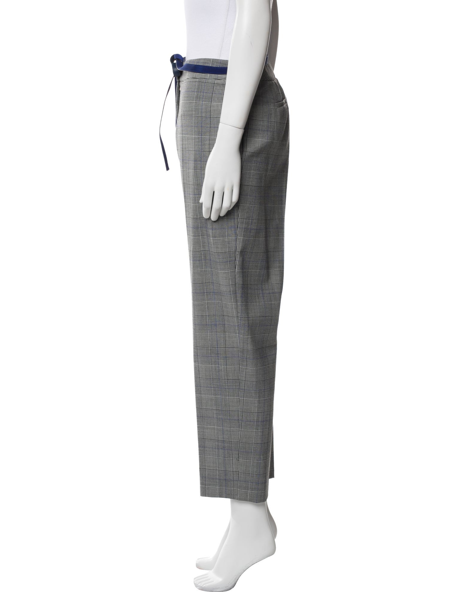 Agnona Plaid Print Straight Leg Pants