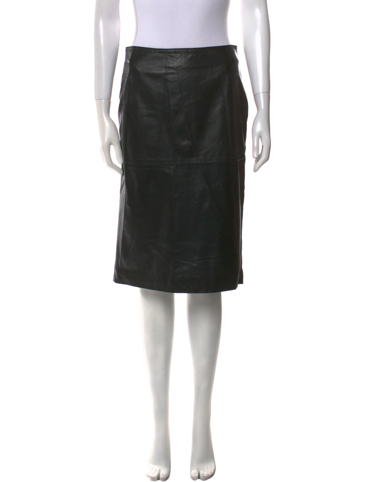 Agnona Leather Knee-Length Skirt
