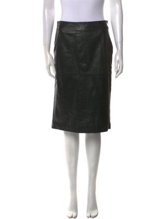 Agnona Leather Knee-Length Skirt