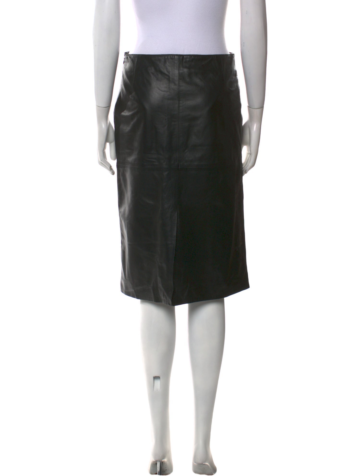 Agnona Leather Knee-Length Skirt