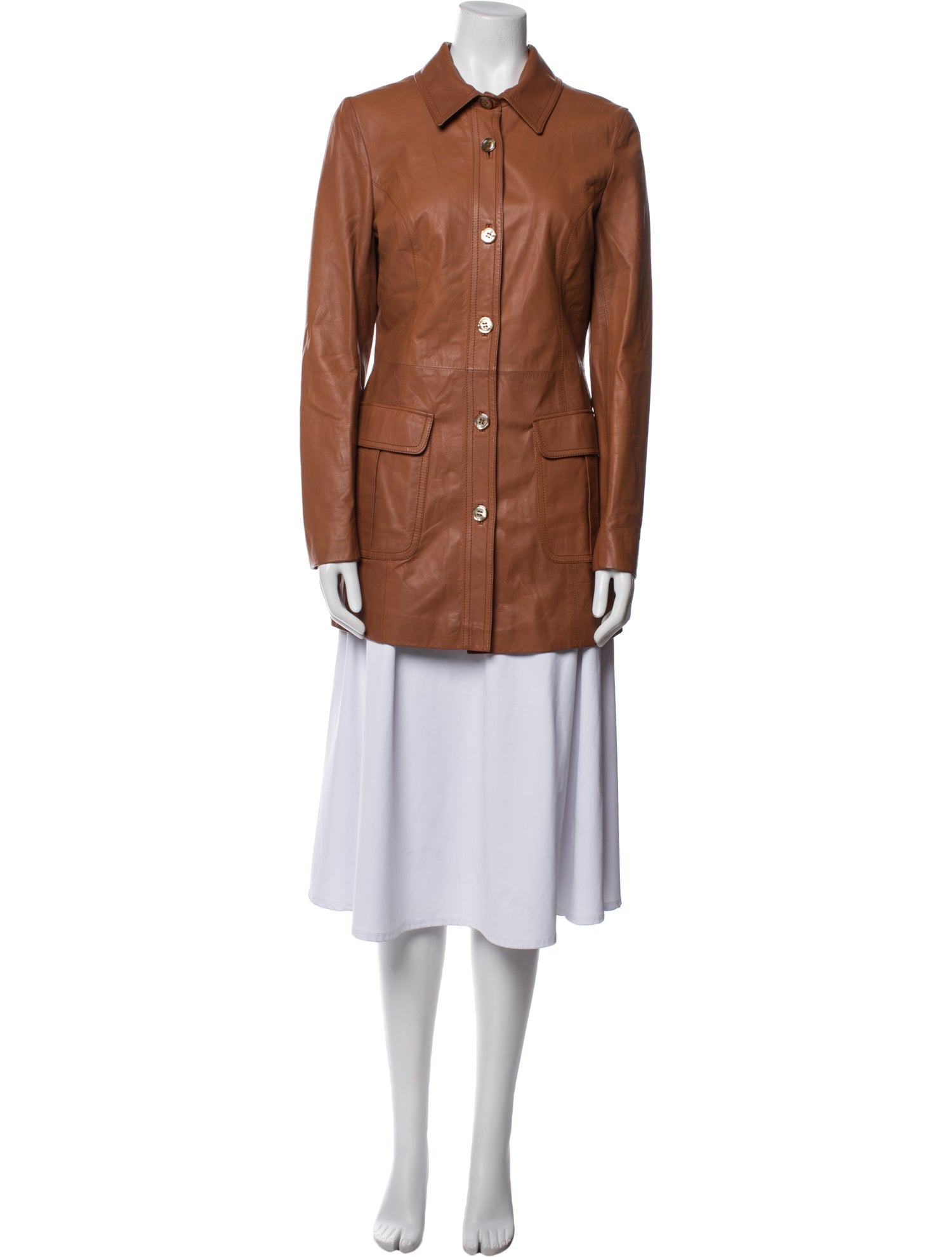 Agnona Leather Coat