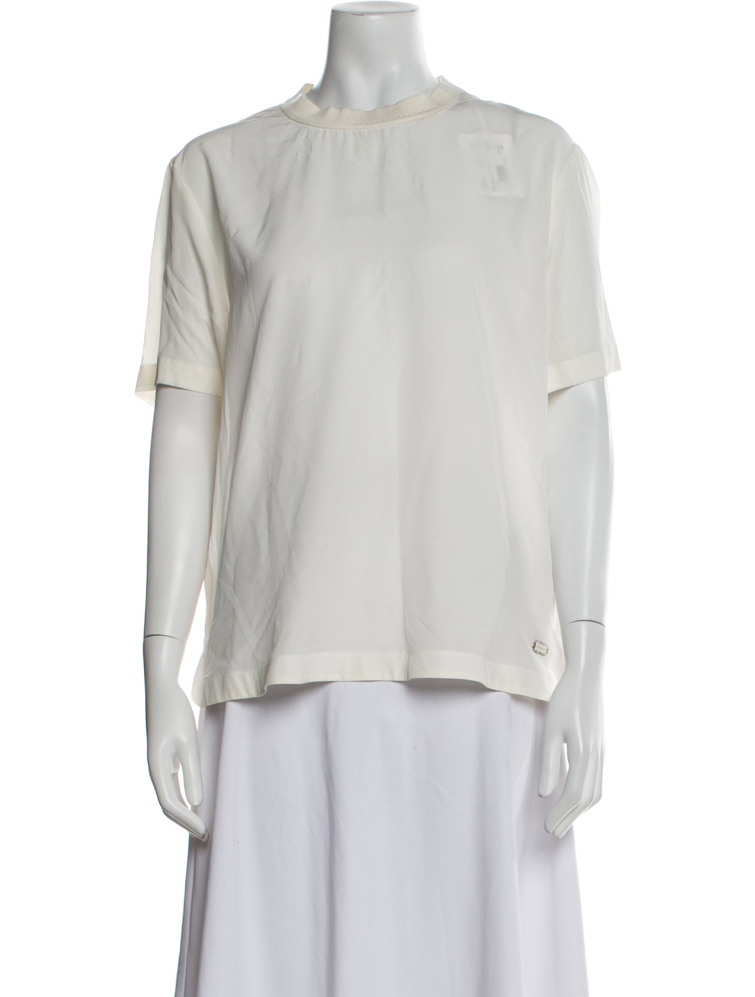 Agnona Silk Mock Neck Blouse