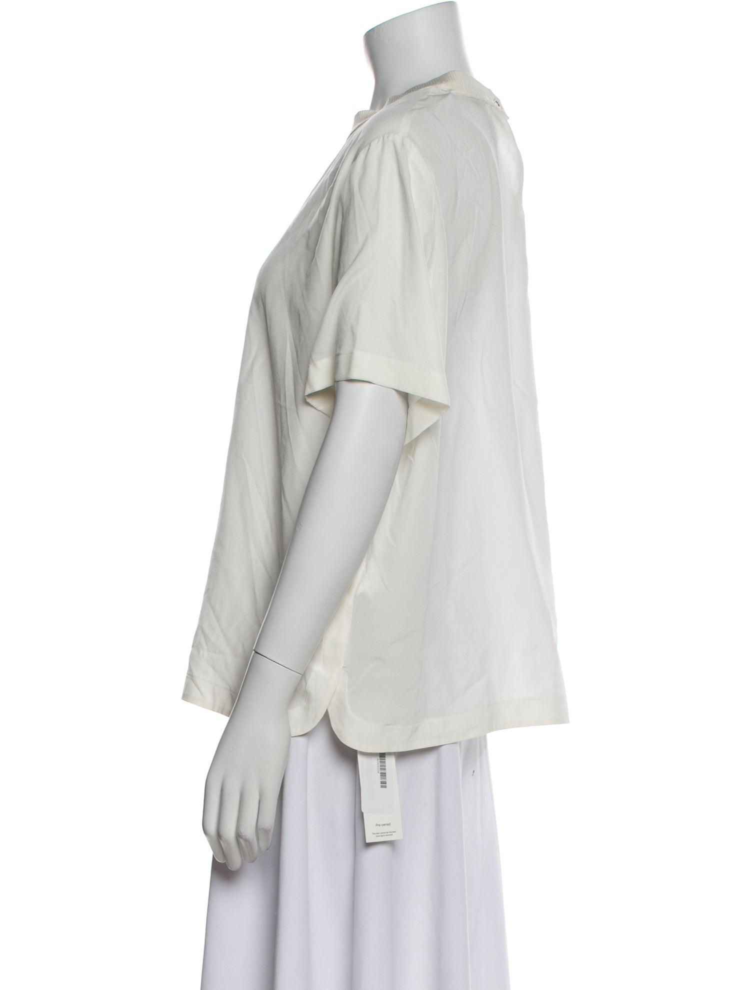 Agnona Silk Mock Neck Blouse