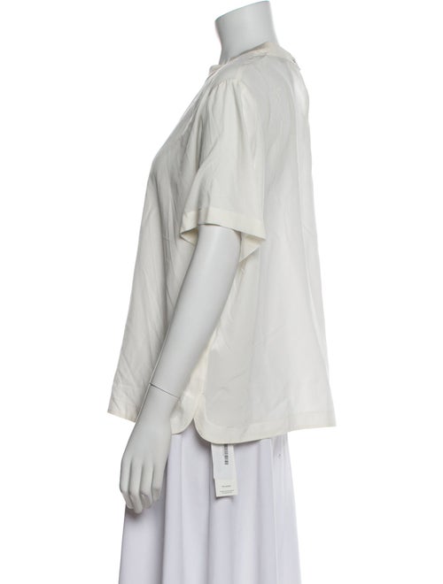 Agnona Silk Mock Neck Blouse