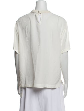 Agnona Silk Mock Neck Blouse