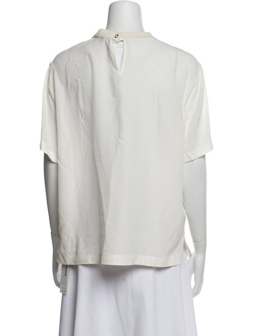 Agnona Silk Mock Neck Blouse