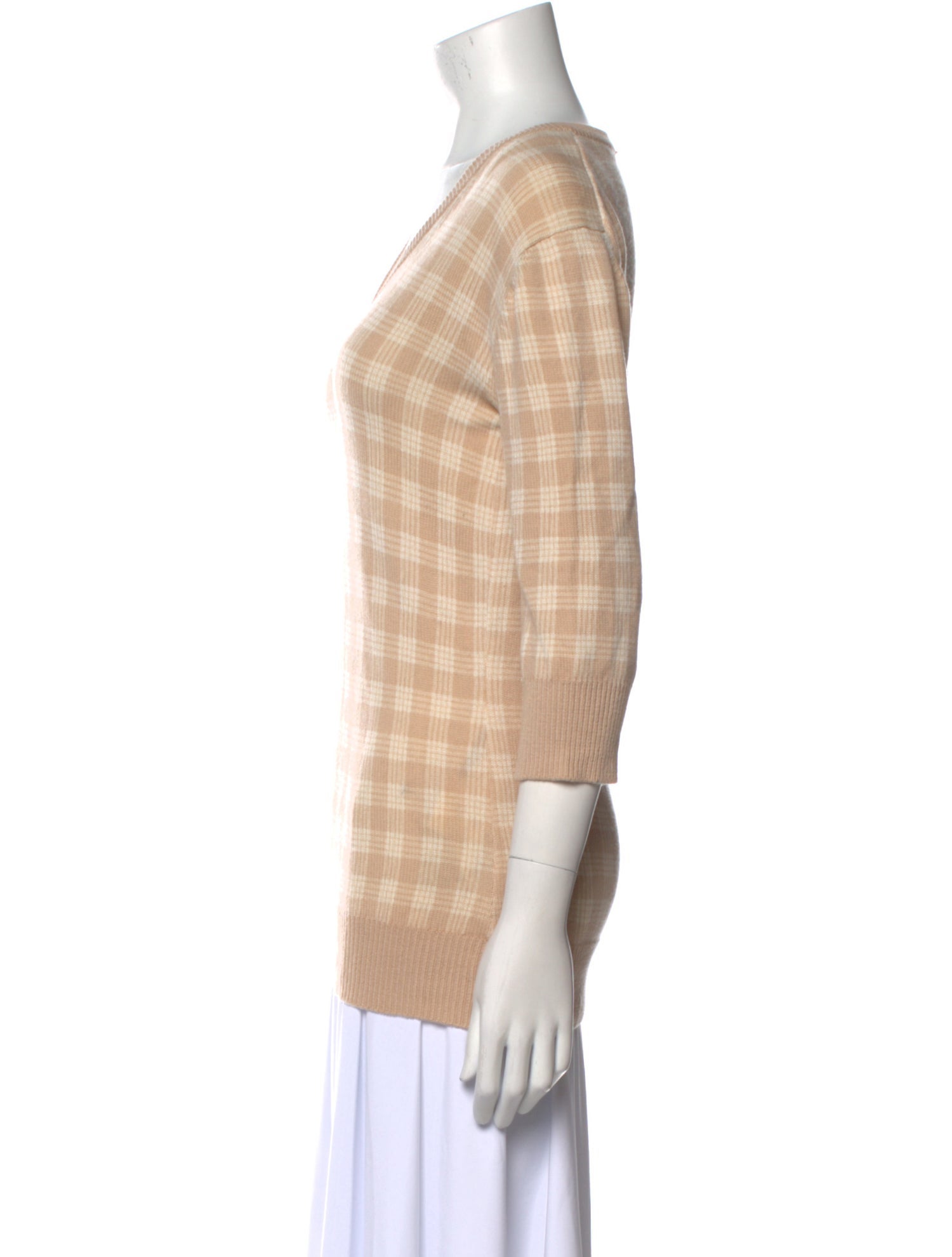 Agnona Cashmere Plaid Print Sweater