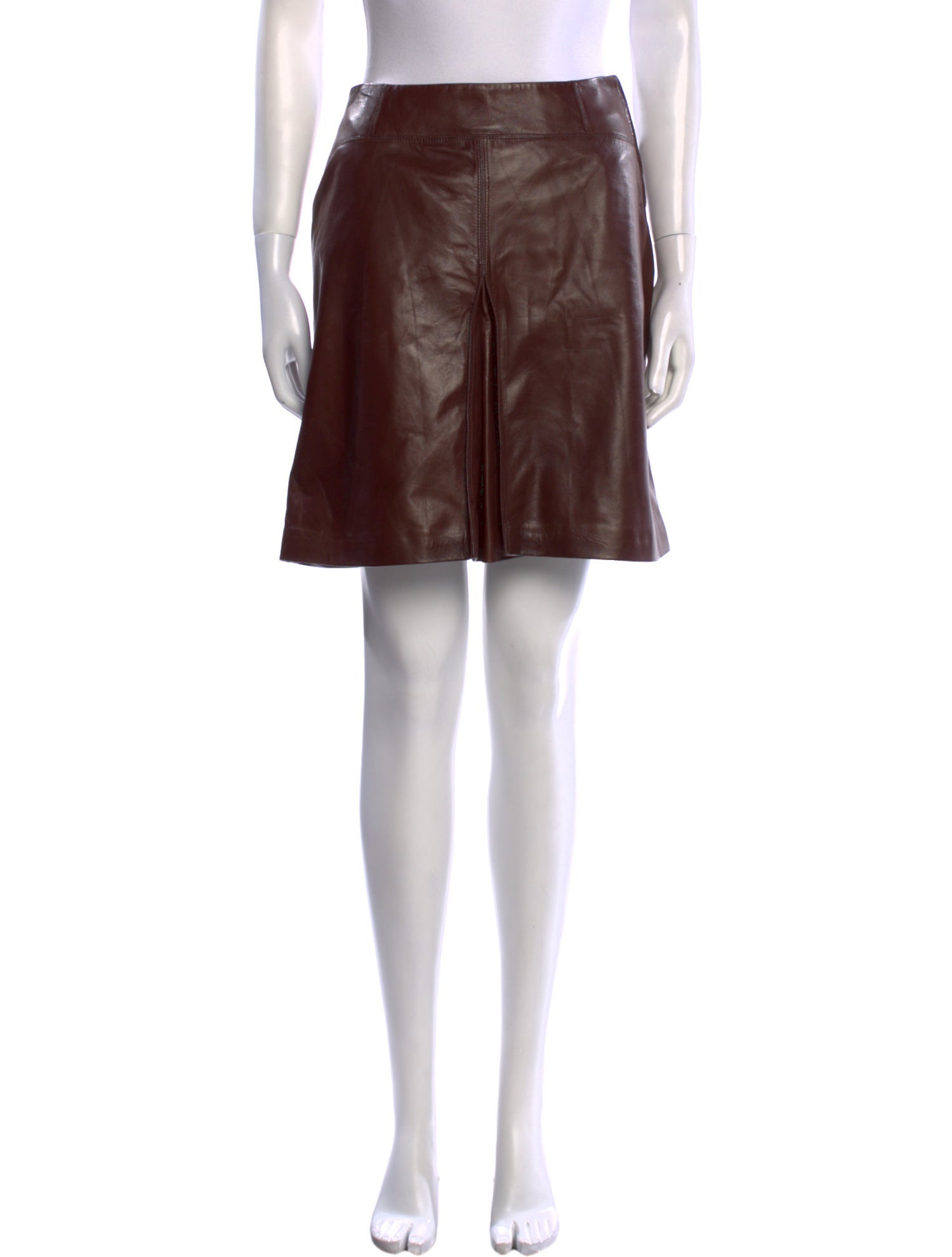Agnona Lamb Leather Mini Skirt