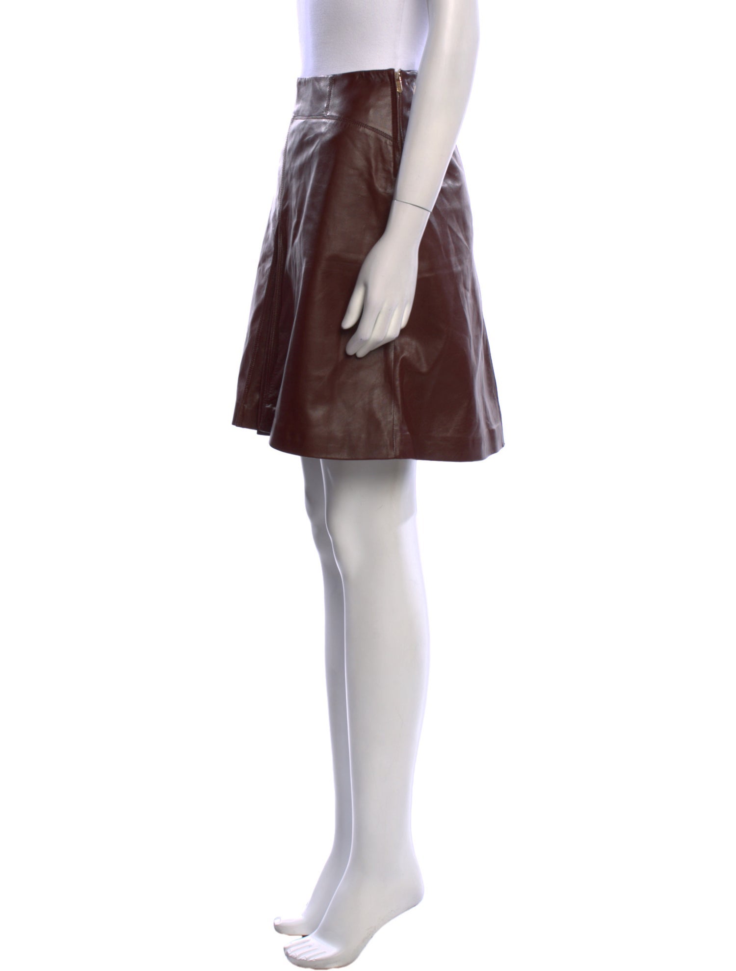 Agnona Lamb Leather Mini Skirt