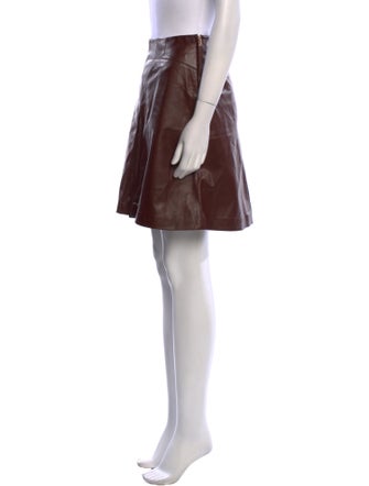 Agnona Lamb Leather Mini Skirt